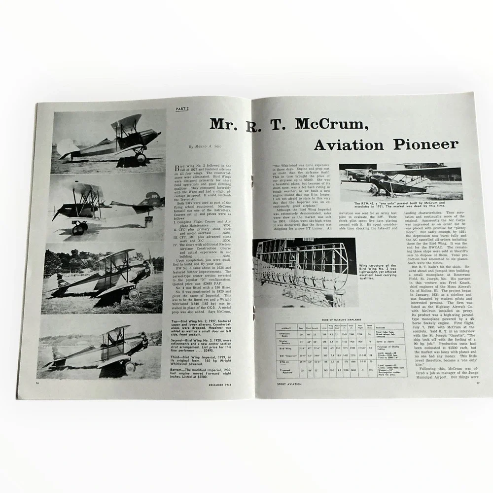 1958 EAA Sport Aviation Magazine December Davis DA-1 Homebuilt Aircraft